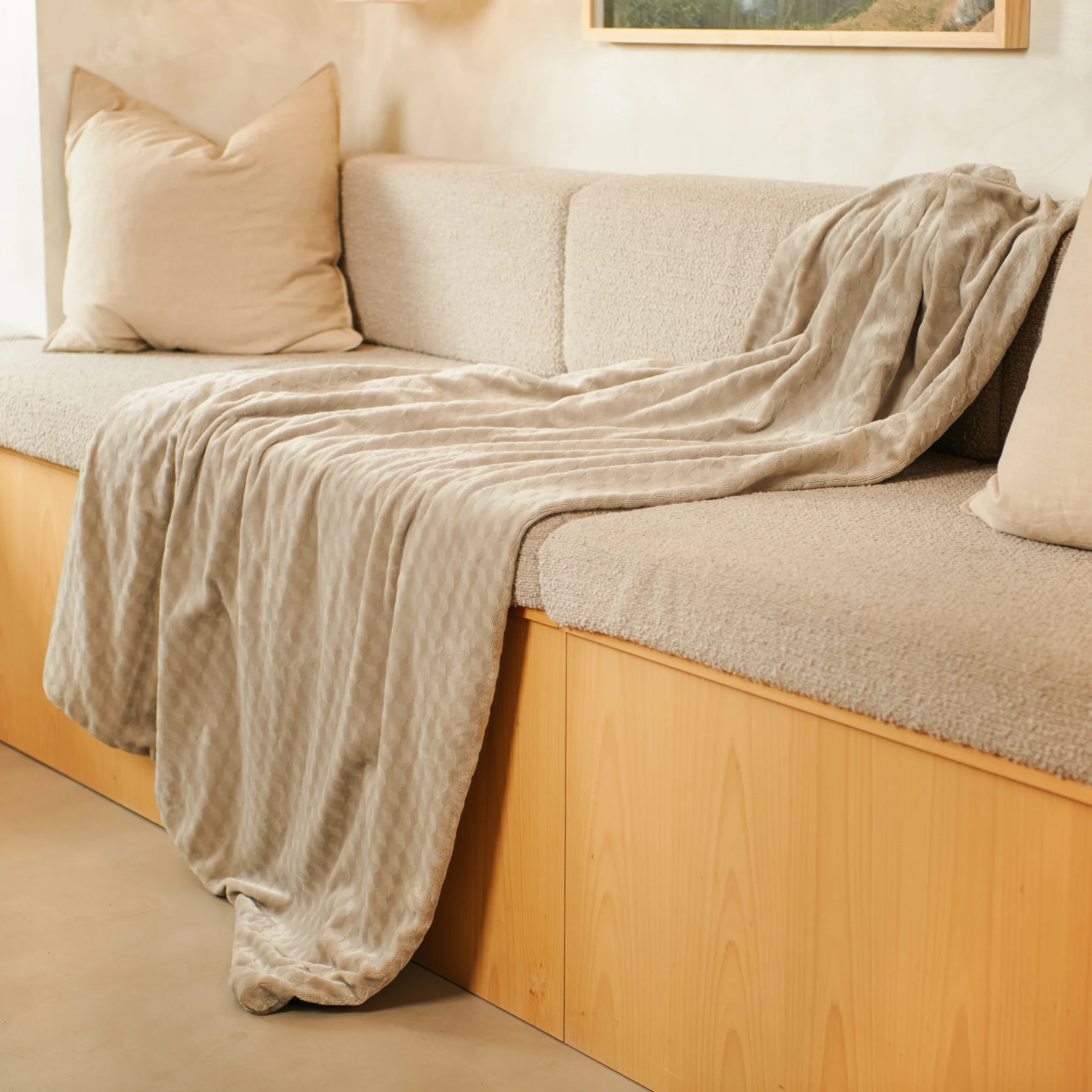 Indulgent Days XL Warming Throw- Grey 3D Geometric Soft Velvet - Image 3