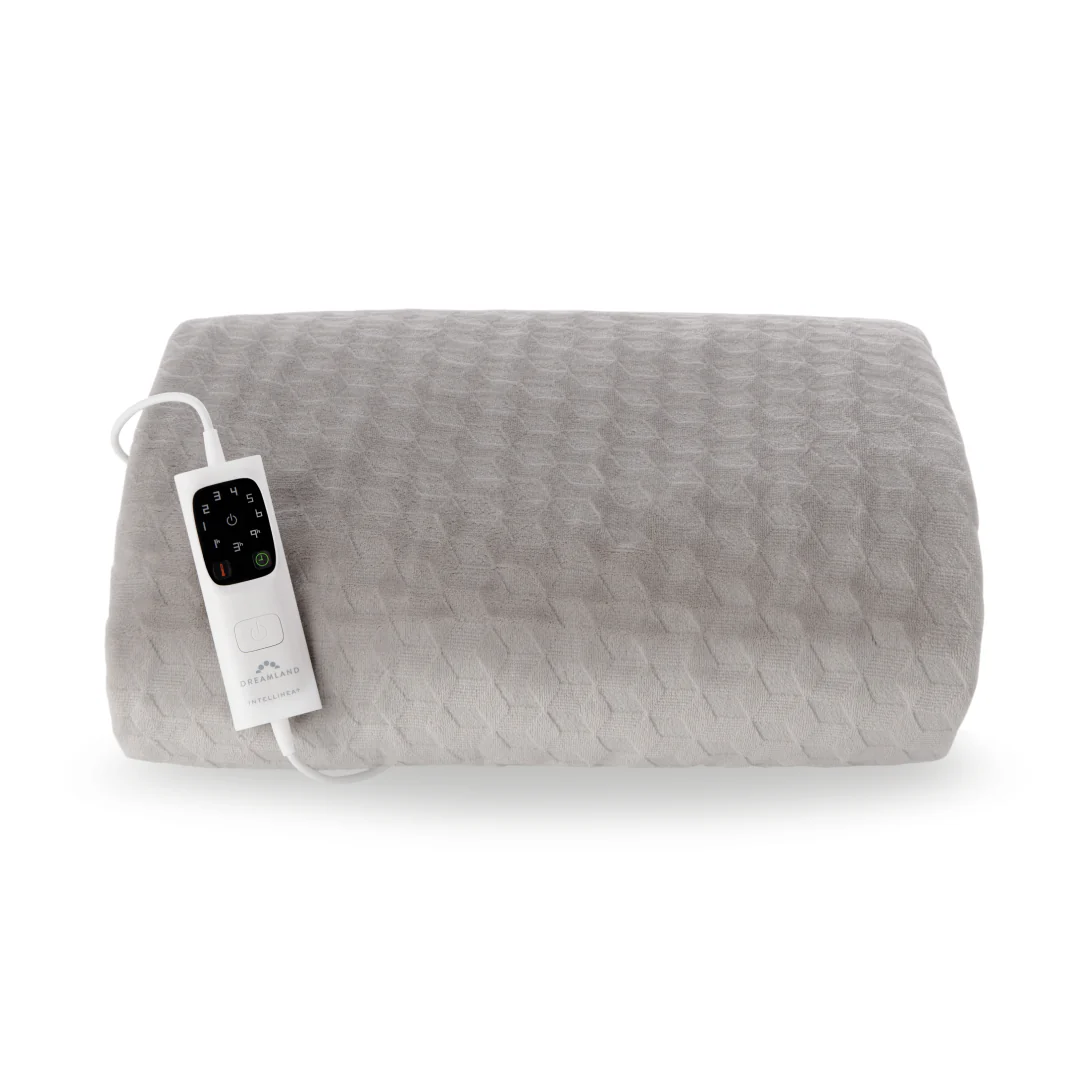Indulgent Days XL Warming Throw- Grey 3D Geometric Soft Velvet - Image 6