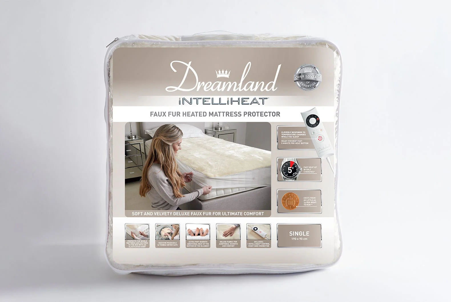 Intelliheat Faux Fur Mattress Protector Single - Image 3