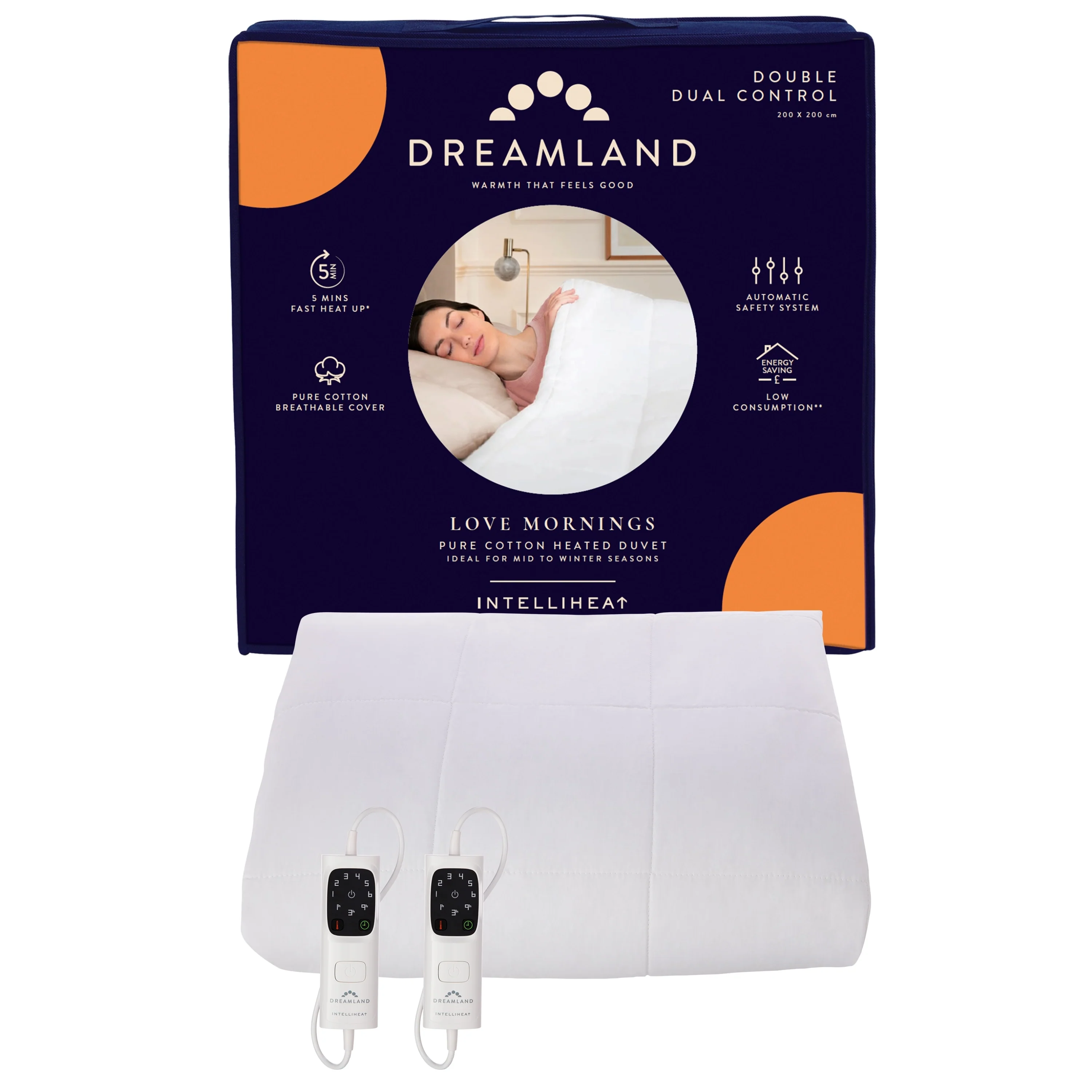 Love Mornings All Season Pure Cotton Heated Duvet Double Dual Controls - Image 8