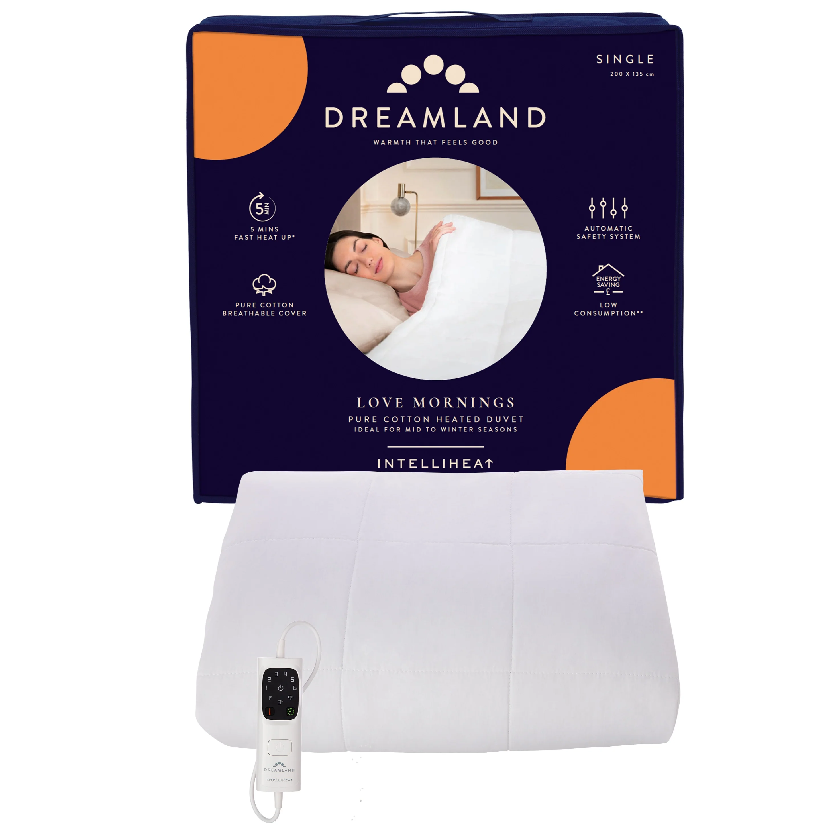 Love Mornings All Season Pure Cotton Heated Duvet Single - Image 6