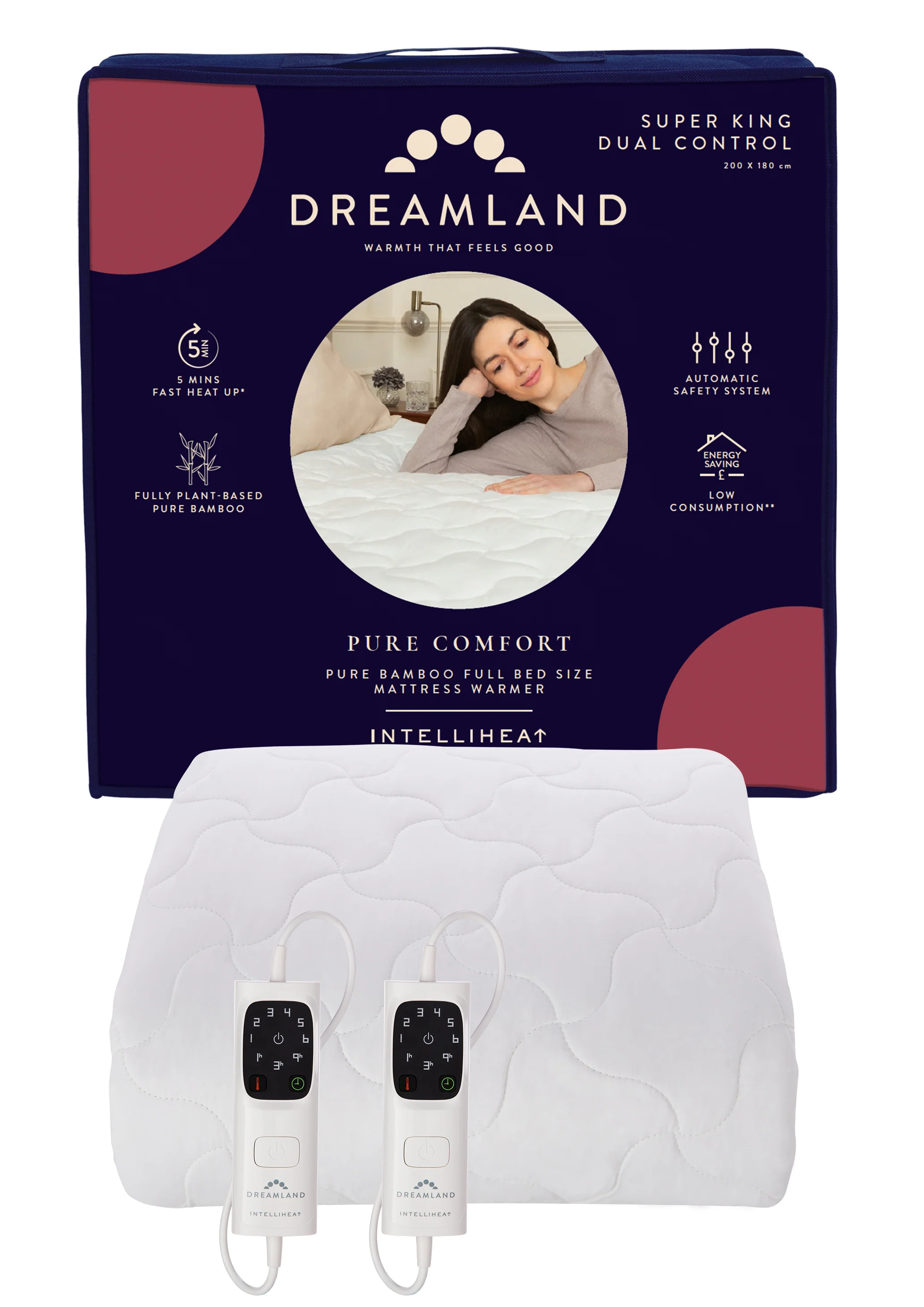 Pure Comfort Bamboo Plant-Based Textile Underblanket Super King Dual - Image 7