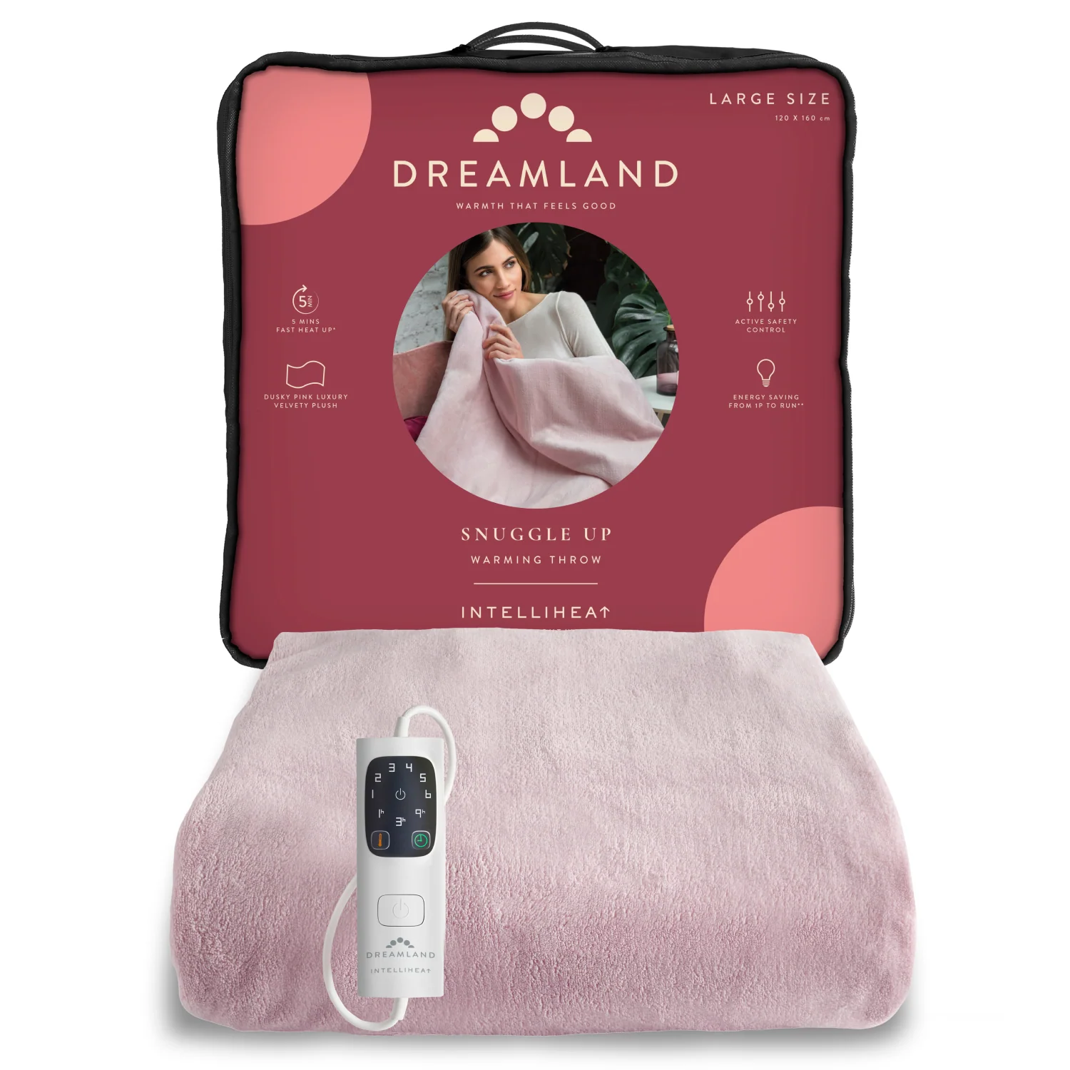 Snuggle Up Electric Warming Throw - Pink - Image 4