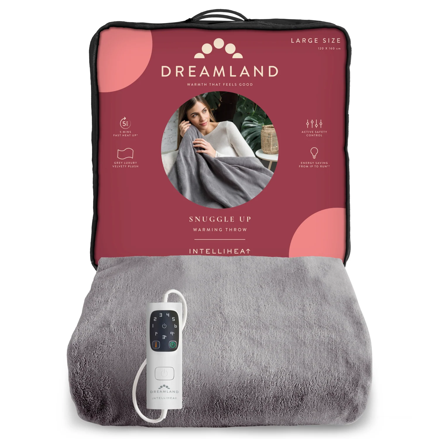 Snuggle Up Electric Warming Throw - Grey - Image 4