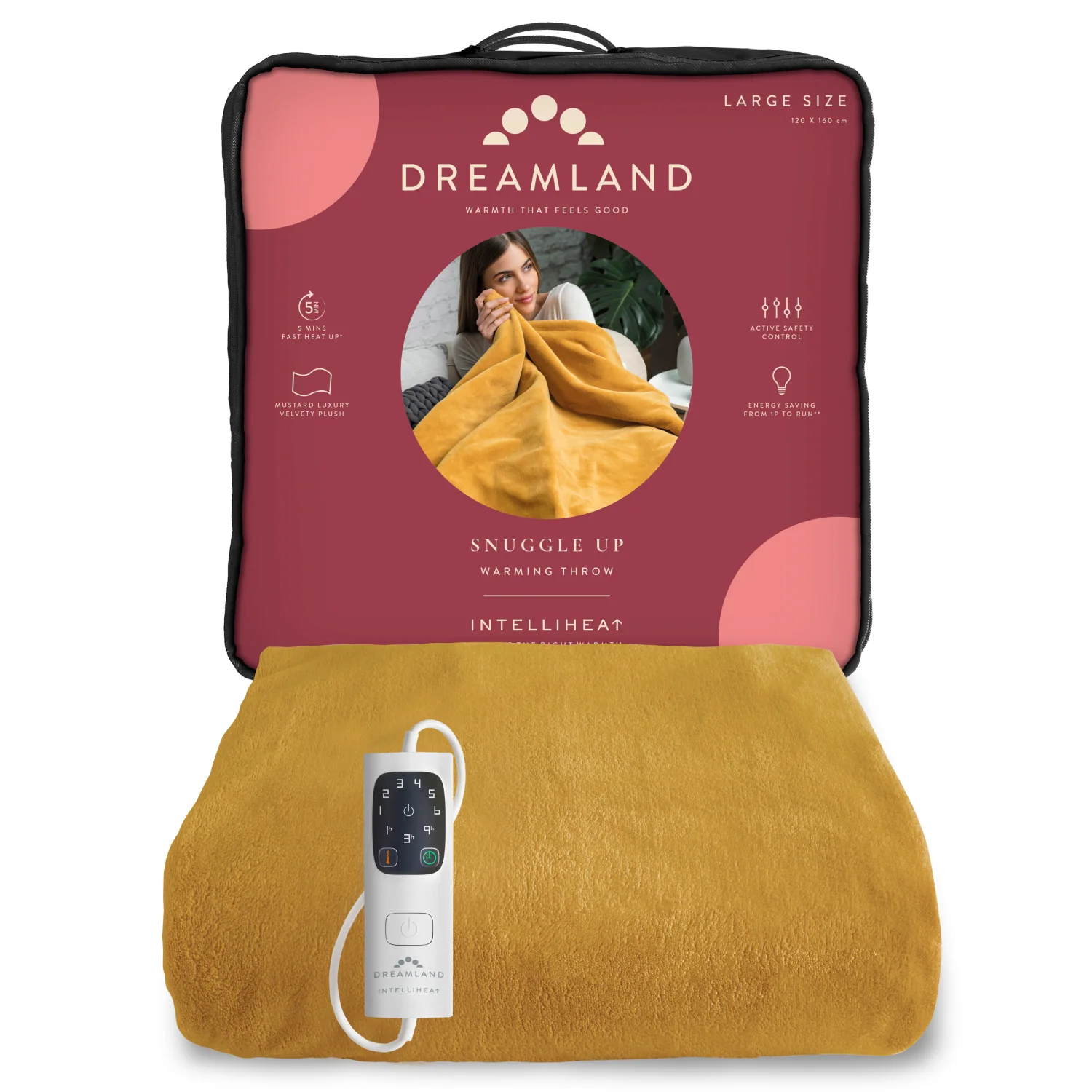 Snuggle Up Electric Warming Throw - Mustard - Image 4