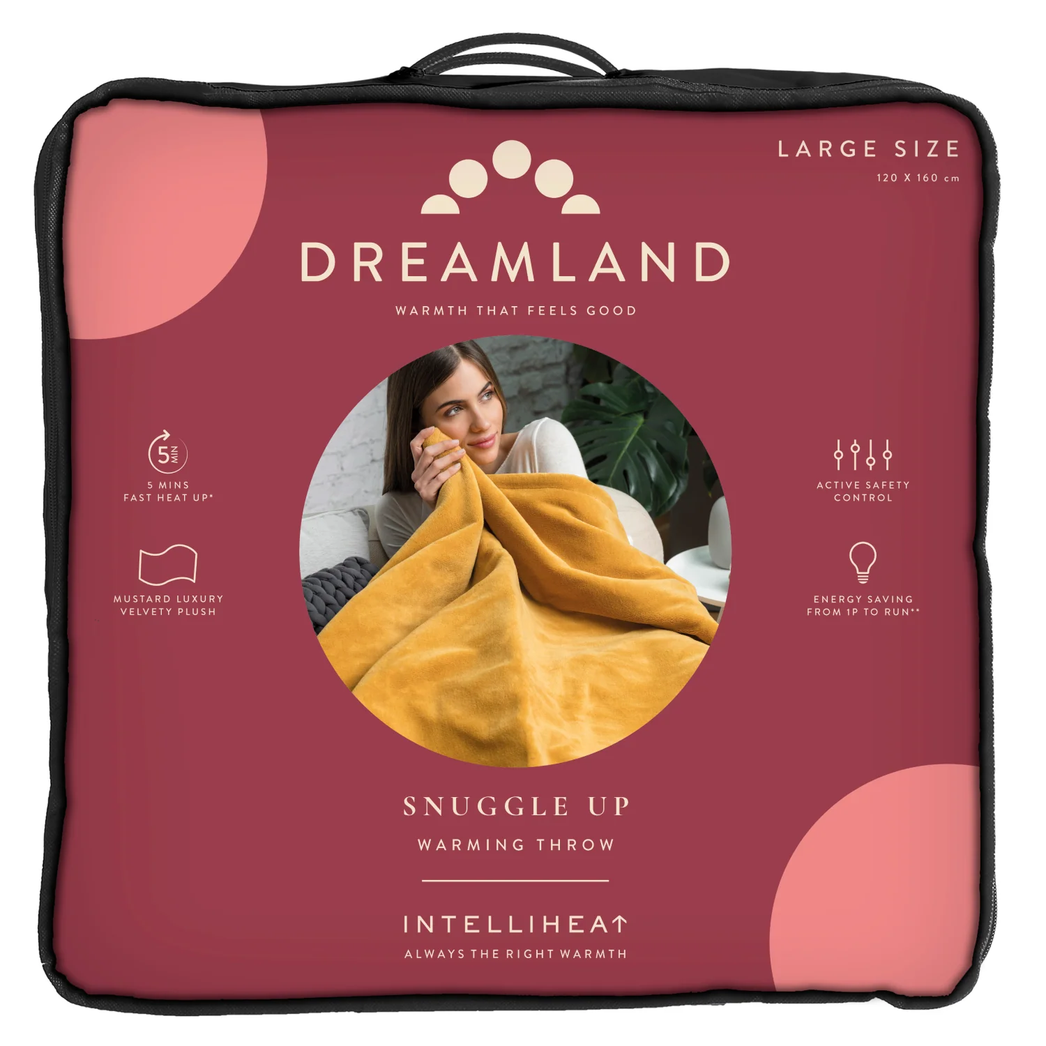 Snuggle Up Electric Warming Throw - Mustard - Image 6
