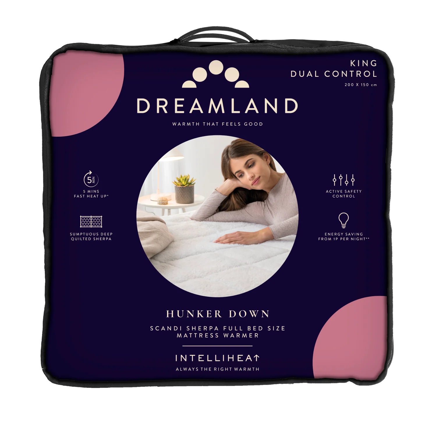 Hunker Down Scandi Sherpa Underblanket - King with Dual Controllers - Image 7