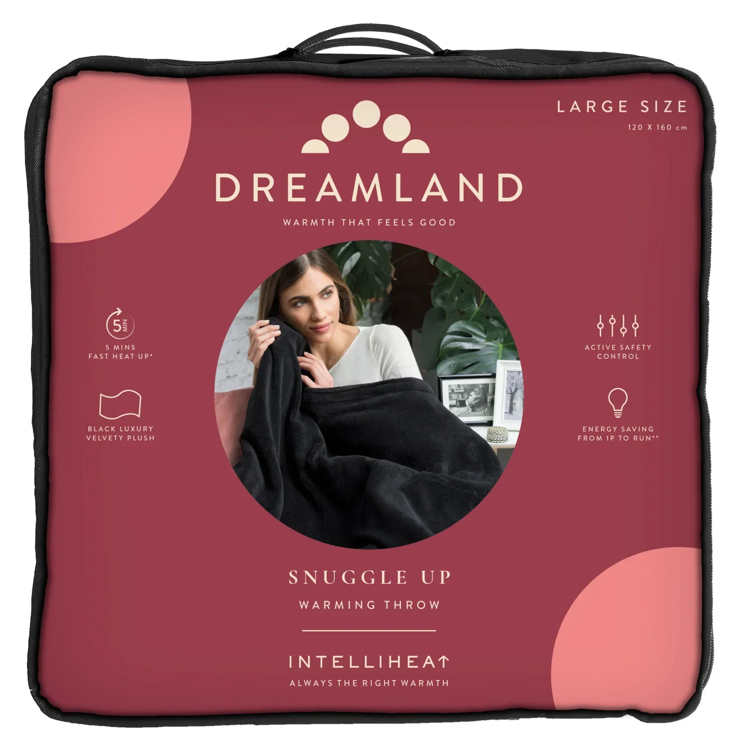 Snuggle Up Luxury Heated Throw Black & Grey Bundle - Image 5